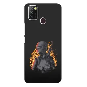 Чохол з картинкою "Герой Pubg" на Infinix Hot 10 Lite (В полум'ї)