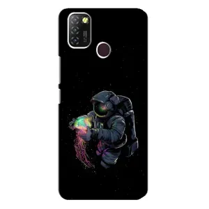 Силиконовый Чехол с принтом "Космонавты" на Infinix Hot 10 Lite (В руках земля)