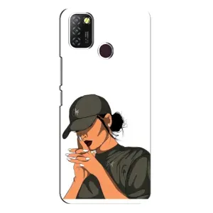 Силіконовый Чохол на Infinix Hot 10 Lite з картинкой Модных девушек (У зеленому)