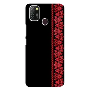 Силиконовый Чехол на Infinix Hot 10 Lite с картинкой Вышиванки (Вышиванка на черном)