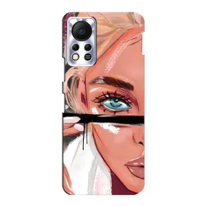 Силіконовый Чохол на Infinix Hot 11s з картинкой Модных девушек (Дівчина та вії)