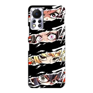 Силіконові чохлі з очіма Anime для Інфінікс Хот 11с (Очі на чорному)