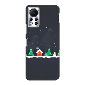 Силиконовый бампер на рождество для Infinix Hot 11s (Город зимний)