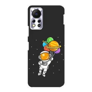 Силиконовый Чехол с принтом "Космонавты" на Infinix Hot 11s (Космонавт с шариками)
