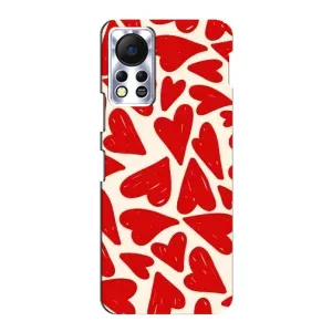 Чехлы с тематикой "Маленькие Сердечки" на Infinix Hot 11s (Красные сердечка)