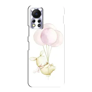 Силиконовый бампер с картинкой животных для Infinix Hot 11s (Кролик и шарики)