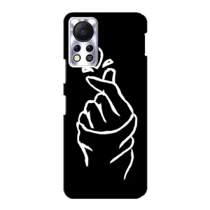 Чехлы (Знак сердечка) на Infinix Hot 11s (Сердце на черном)