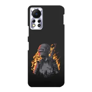 Силиконовый чехол с картинкой "Герой Pubg" на Infinix Hot 11s (В огне)