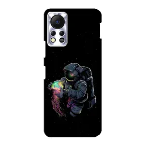 Силиконовый Чехол с принтом "Космонавты" на Infinix Hot 11s (В руках земля)