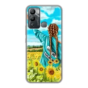 Чехол Стильные девушки на Infinix Hot 12 Play (Девушка на поле)