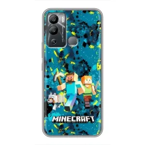 Чехлы для Infinix Hot 12 Play (Персонажи Майн Крафт) (Майнкрафт)