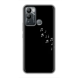 Чехол с картинками на черном фоне для Infinix Hot 12 Play (Ноты)
