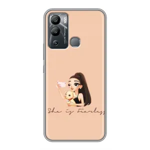Силиконовый Чехол на Infinix Hot 12 Play с картинкой Стильных Девушек (С собакой)