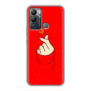 Чехлы (Знак сердечка) на Infinix Hot 12 Play (Сердце на красном)