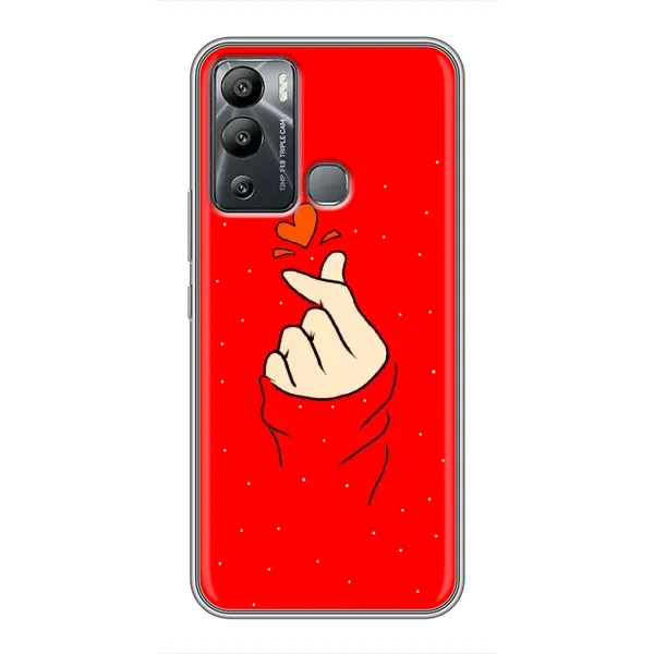 Чехол с рисунком «Сердце на красном» для Infinix Hot 12 Play Чехол с рисунком «Сердце на красном» для Infinix Hot 12 Play