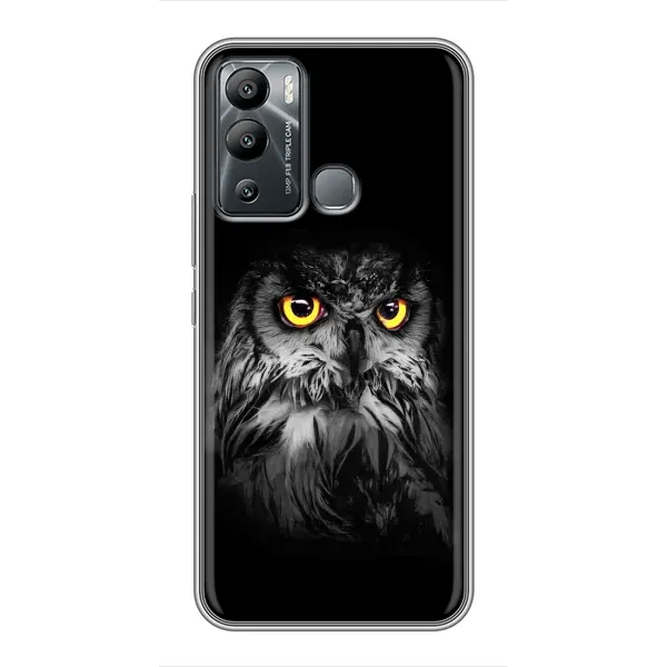 Чехол с рисунком «Сова на чёрном» для Infinix Hot 12 Play Чехол с рисунком «Сова на чёрном» для Infinix Hot 12 Play