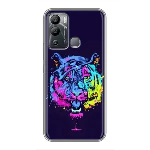 Силиконовый бампер с картинкой животных для Infinix Hot 12 Play (Тигр-Арт)
