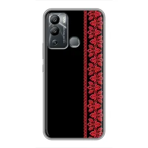 Силиконовый Чехол на Infinix Hot 12 Play с картинкой Вышиванки (Вышиванка на черном)