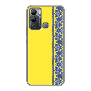 Силиконовый Чехол на Infinix Hot 12 Play (Вышиванка на желтом)