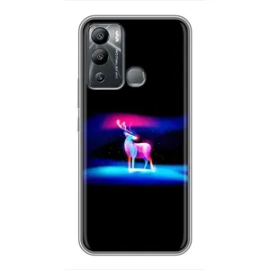 Силиконовый бампер с картинкой животных для Infinix Hot 12 Play (Яркий олень)