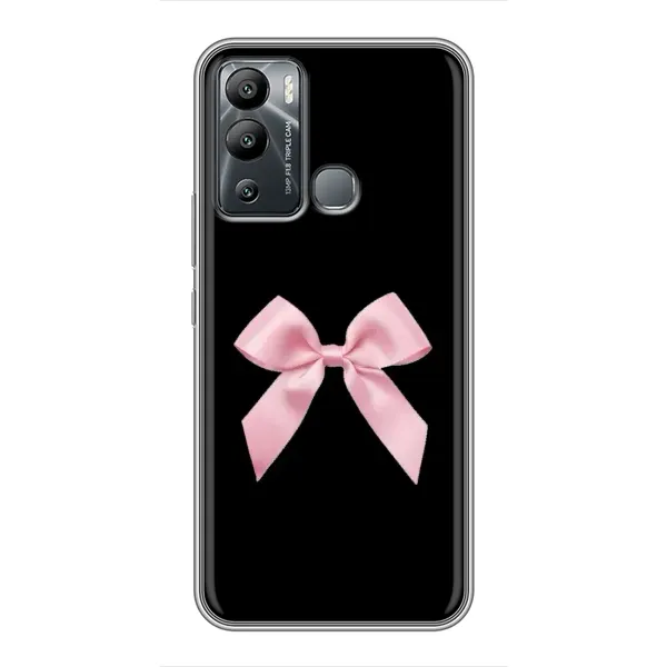 Чехол с рисунком «Бант на черном» для Infinix Hot 12i