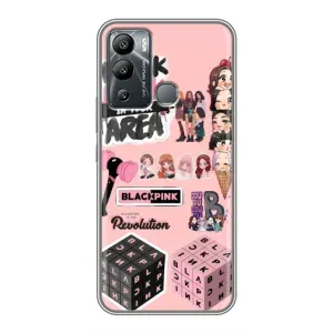 Чехлы с картинкой для Infinix Hot 12i (BLACK PINK коллаж)