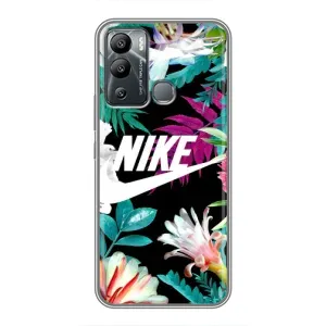 Силіконовый Чохол на Infinix Hot 12i з картинкою НАЙК (Квітковий Nike)