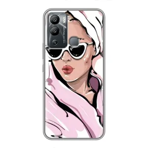 Чехол с картинкой Модные Девчонки Infinix Hot 12i (Девушка в халате)