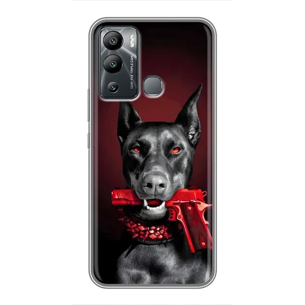 Чехол с рисунком «Доберман злой» для Infinix Hot 12i