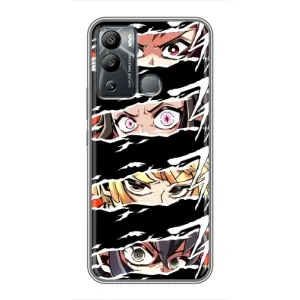 Силіконові чохлі з очіма Anime для Інфінікс ХОТ 12і (Очі на чорному)
