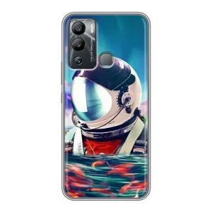 Силиконовый Чехол с принтом "Космонавты" на Infinix Hot 12i (Космонавт в воде)