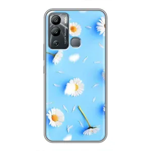 Чехол с Цветами для Infinix Hot 12i (ромашки на голубом)