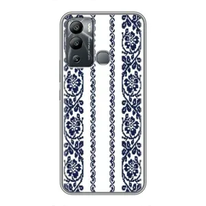 Силиконовый Чехол на Infinix Hot 12i с картинкой Вышиванки (Синяя вышиванка)