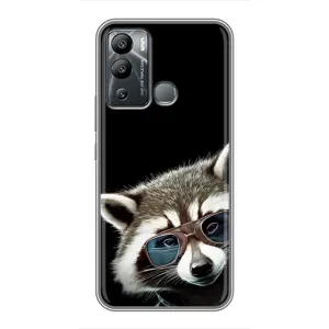 Силиконовый Чехол с Енотами на Infinix Hot 12i (Стильный Енот)
