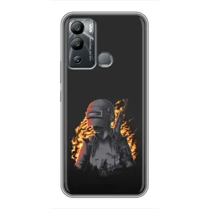 Силиконовый чехол с картинкой "Герой Pubg" на Infinix Hot 12i (В огне)