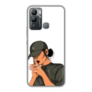 Силиконовый Чехол на Infinix Hot 12i с картинкой Стильных Девушек (В зеленом)
