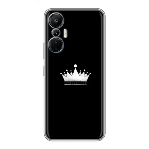 Чохол (Корона на чорному фоні) для Інфінікс ХОТ 20 (4G) (Біла корона)
