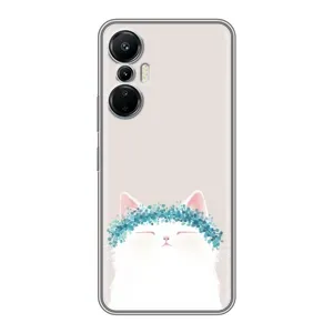 Чехол на тематику: Коты для Infinix Hot 20 (4G) (Белый котик)
