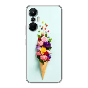 Чохли з тематикою "КВІТИ" на Infinix Hot 20 (4G) (Квітка-морозиво)