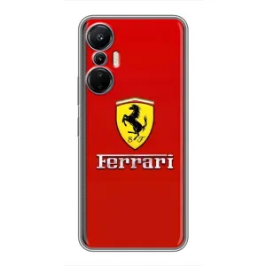 Силиконовый бампер с картинкой машины на Infinix Hot 20 (4G) (Ferrari Logo)