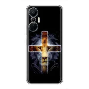 Чехлы для Инфиникс Хот 20 (4G) (Крест Иисуса) (Иисус Лев)
