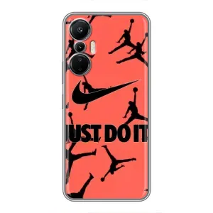 Силиконовый Чехол Nike Air Jordan на Инфиникс Хот 20 (4G) (Just Do It)