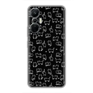 Чехол на тематику: Коты для Infinix Hot 20 (4G) (Котики на черном)