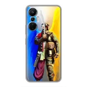 Чехол с картинкой (Патриотический КОЗАК) на Infinix Hot 20 (4G) (Козак с крыльями)