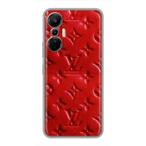 Текстурный Чехол Louis Vuitton для Инфиникс Хот 20 (4G) (Красный ЛВ)
