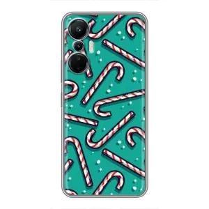 Силиконовый бампер на рождество для Infinix Hot 20 (4G) (Леденцы)