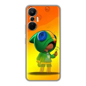 Чехол Бравл Старс для Infinix Hot 20 (4G) (LEON в кофте)