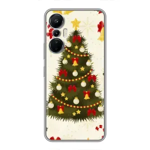 Чехол Новогодняя Елка на Infinix Hot 20 (4G) (Новогодний принт)