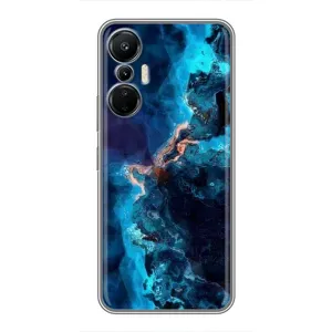 Чехлы с тематикой "Мрамор" на Инфиникс Хот 20 (4G) (Синий мрамор)