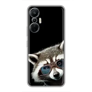 Силиконовый Чехол с Енотами на Infinix Hot 20 (4G) (Стильный Енот)